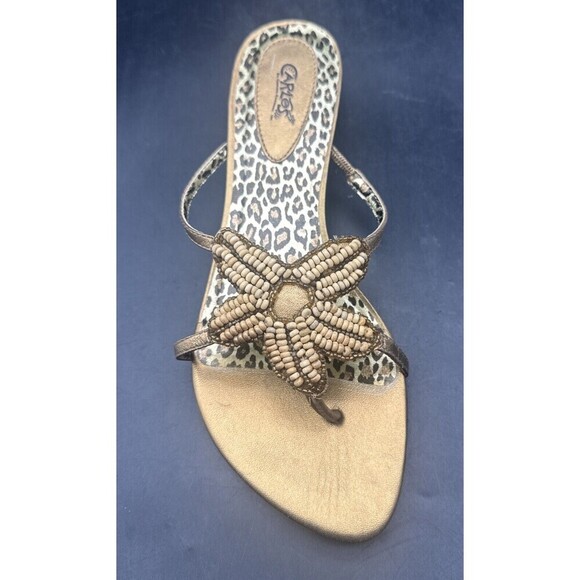 Women’s Carlos by Carlos Santana Beckon Copper Brown Beaded Slip On Sandal Sz 8 - Picture 3 of 15